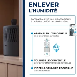 Absorbeur d'humidité compact 25m² + 1 tablette 500g Starwax