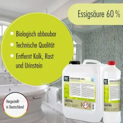 Acide Acétique 60 %, 1 x 1 L : Nettoyant Concentré, Et Économique Pour Un Usage Ménager Polyvalent