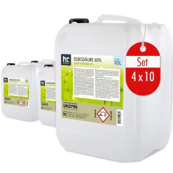 Acide Acétique 60 %, 4 x 10 L : Nettoyant Concentré, Et Économique Pour Un Usage Ménager Polyvalent