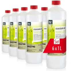 Acide Acétique 60 %, 6 x 1 L : Nettoyant Concentré, Et Économique Pour Un Usage Ménager Polyvalent