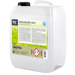 Acide Acétique 60 %, 96 x 5 L : Nettoyant Concentré, Et Économique Pour Un Usage Ménager Polyvalent