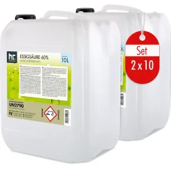 Acide Acétique 60 %, 1 x 10 L : Nettoyant Concentré, Et Économique Pour Un Usage Ménager Polyvalent