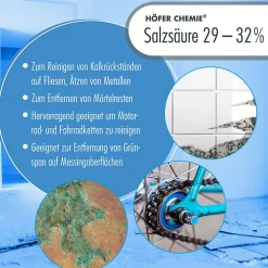 Acide Chlorhydrique 29-32%, Bidon De 4 x 20 Kg, Nettoyage, Décapage, Traitement Métallurgique