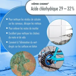 Acide Chlorhydrique 29-32%, Bidon De 4 x 20 Kg, Nettoyage, Décapage, Traitement Métallurgique