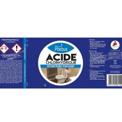 Acide chlorhydrique détartrant puissant Phebus 1L