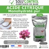 Acide citrique monohydraté pur 1 kg - 100% d'origine naturel - Nettoyer, détartrer, raviver l'inox et corriger le pH