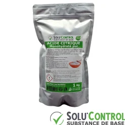 Acide citrique monohydraté pur 1 kg - 100% d'origine naturel - Nettoyer, détartrer, raviver l'inox et corriger le pH