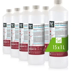 Acide Formique 75 % 6 x 1 L, Puissant Nettoyant Technique Pour Détartrage, Décapage Et Traitement Du Cuir