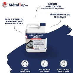Agent Matant Vernis - Metaltop - - Pot 1L