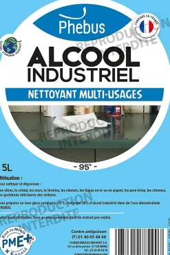 Alcool industriel nettoyant multi-usages 95° Phebus 5L