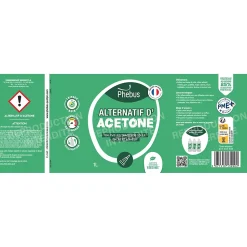 Alternatif d'acétone enlève les traces de colle, encre et adhésif Phebus 1L