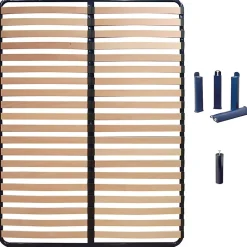 ALTOLATTES - Pack Sommier 2x20 Lattes 120x190cm + Pieds bleus + Pied central