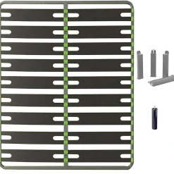 ALTOSENSO - Pack Sommier 2x9 Lattes 160x200cm + Pieds Gris + Pied Central