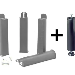 ALTOSENSO - Pack Sommier 2x9 Lattes 160x200cm + Pieds Gris + Pied Central