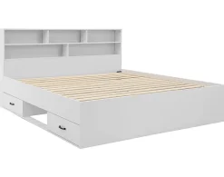 Andrea - lit avec rangements - 180x200 cm - sommier inclus - bois - Best Mobilier