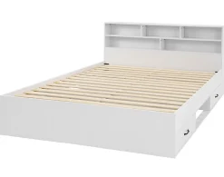 Andrea - lit avec rangements - 180x200 cm - sommier inclus - bois - Best Mobilier