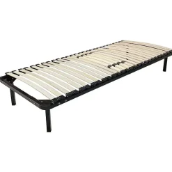 Anya - sommier noir cadre a lattes renforce - 120x190x29 cm - Sommier a lattes montage rapide - - 68 lattes de soutien