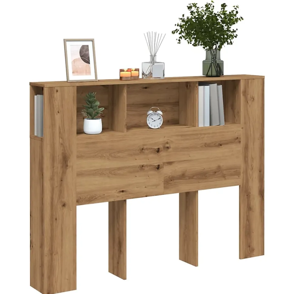 Armoire à tête de lit Chêne artisanal 140 x 18,5 x 102,5 cm Bois d'ingénierie vidaXL