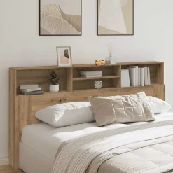 Armoire de tête de lit chêne artisanal 200x19x103,5 cm vidaXL