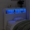 Armoire tête de lit avec LED blanc 120x17x102 cm vidaXL