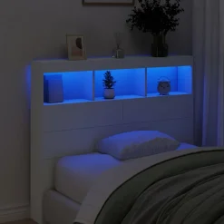 Armoire tête de lit avec LED blanc 120x17x102 cm vidaXL