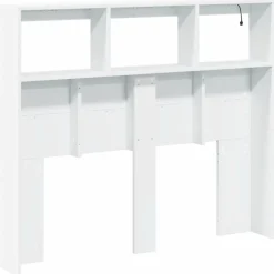 Armoire tête de lit avec LED blanc 120x17x102 cm vidaXL