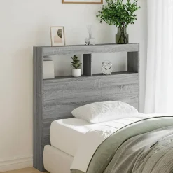 Armoire tête de lit avec LED sonoma gris 100x17x102 cm vidaXL