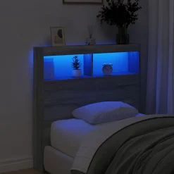 Armoire tête de lit avec LED sonoma gris 100x17x102 cm vidaXL