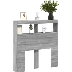 Armoire tête de lit avec LED sonoma gris 100x17x102 cm vidaXL