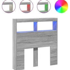 Armoire tête de lit avec LED sonoma gris 100x17x102 cm vidaXL