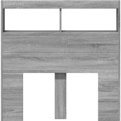 Armoire tête de lit avec LED sonoma gris 100x17x102 cm vidaXL