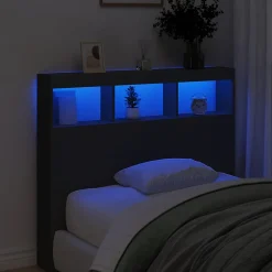Armoire tête de lit avec LED noir 120x17x102 cm vidaXL