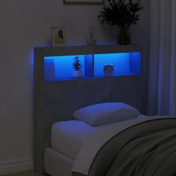 Armoire tête de lit avec LED gris béton 100x17x102 cm vidaXL
