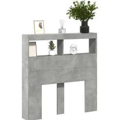 Armoire tête de lit avec LED gris béton 100x17x102 cm vidaXL