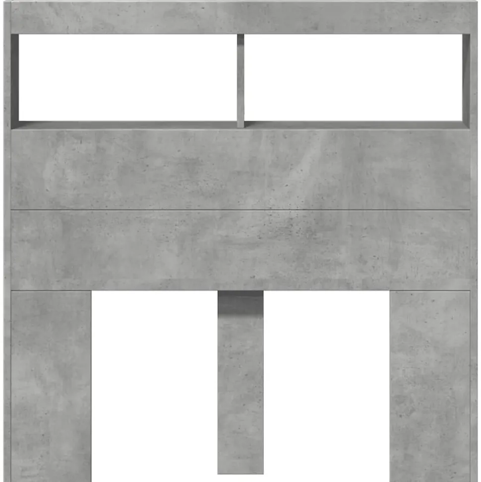 Armoire tête de lit avec LED gris béton 100x17x102 cm vidaXL