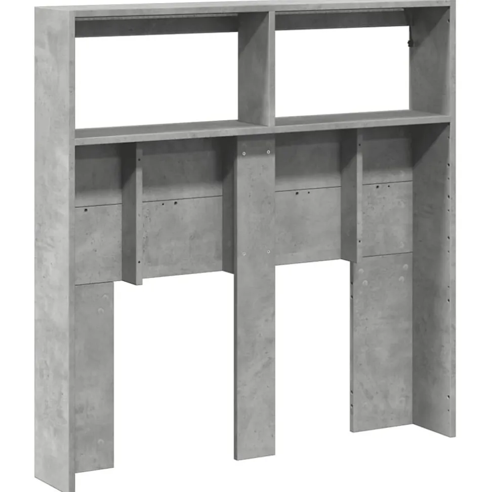 Armoire tête de lit avec LED gris béton 100x17x102 cm vidaXL