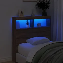 Armoire tête de lit avec LED chêne marron 100x17x102 cm vidaXL