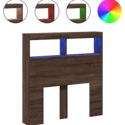 Armoire tête de lit avec LED chêne marron 100x17x102 cm vidaXL