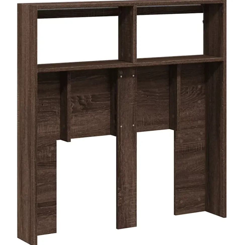 Armoire tête de lit avec LED chêne marron 100x17x102 cm vidaXL