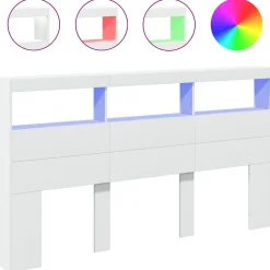 Armoire tête de lit avec LED blanc 180x17x102 cm vidaXL