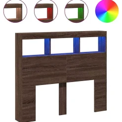 Armoire tête de lit avec LED chêne marron 120x17x102 cm vidaXL
