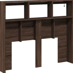 Armoire tête de lit avec LED chêne marron 120x17x102 cm vidaXL