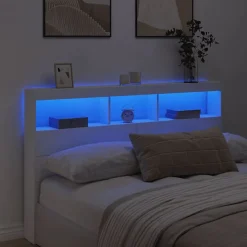 Armoire tête de lit avec LED blanc 160x17x102 cm vidaXL