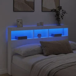 Armoire tête de lit avec LED blanc 160x17x102 cm vidaXL