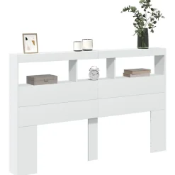 Armoire tête de lit avec LED blanc 160x17x102 cm vidaXL