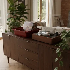 Bac de rangement empilable 30l - ROUGE - 17cm