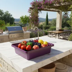 Bac de rangement empilable 30l - VIOLET - 17cm