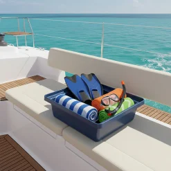 Bac de rangement empilable 30l - BLEU - 17cm