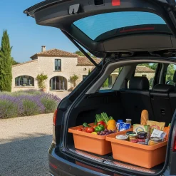 Bac de rangement empilable 30l - ORANGE - 17cm