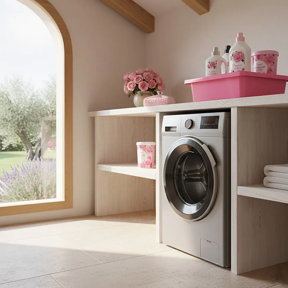 Bac de rangement empilable 30l - ROSE - 17cm